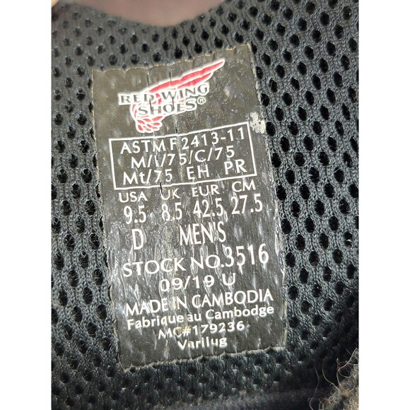 Red Wing King Toe Work Boots Mens Size 9.5 Waterproof Leather Safety 3516 Toe - Picture 4 of 14